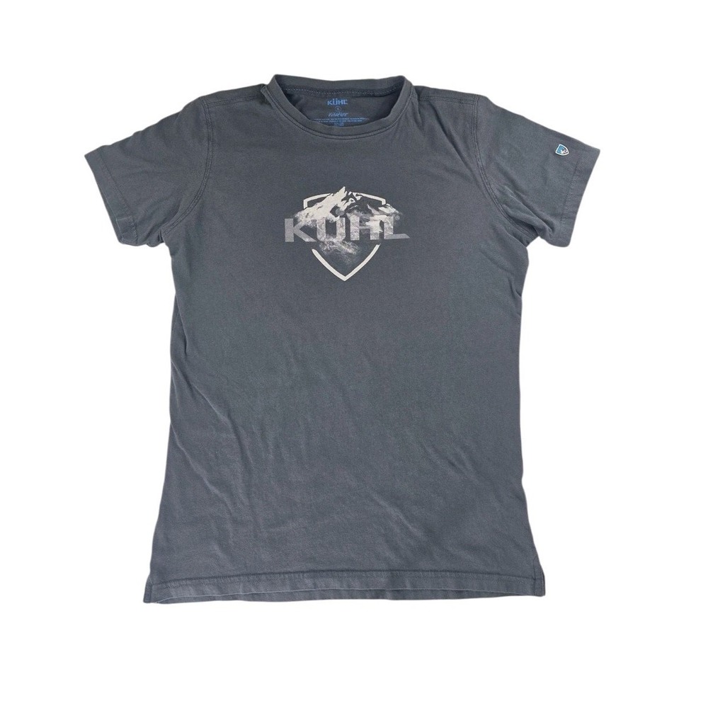Kuhl Wildfibre T-Shirt Mens S Gray Organic Cotton Graphic Tee Mountain Logo SS